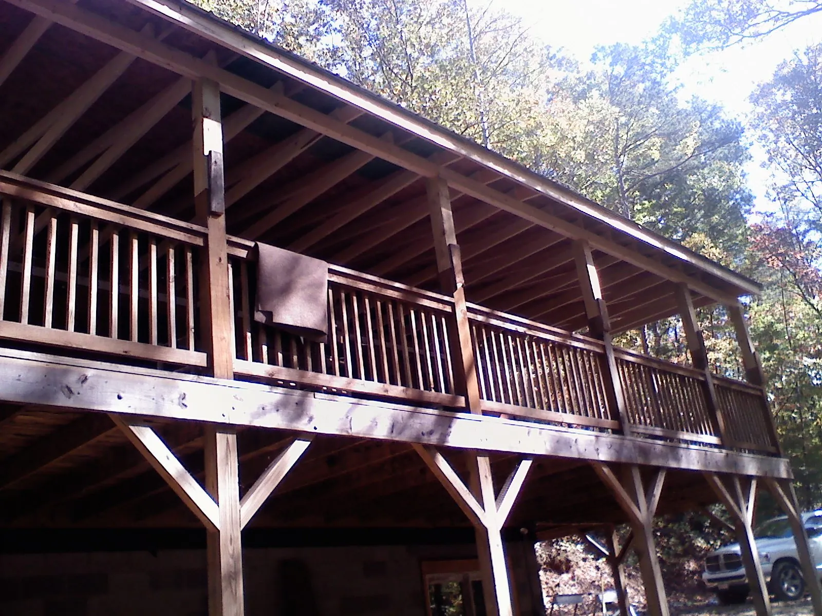 Timber framing under a new elevated porch and deck — Roof Leak Repair in Turtletown by Roofing Brothers
